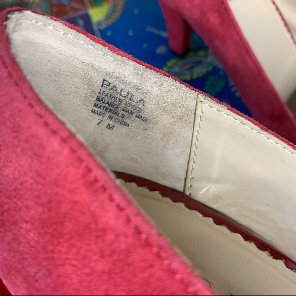 90s Red Suede Pumps - Picture 6 of 8